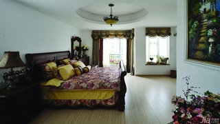 混搭风格别墅稳重白色富裕型卧室床效果图