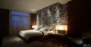 简约风格公寓豪华型卧室卧室背景墙床图片