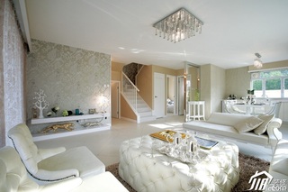 简约风格复式大气富裕型客厅楼梯沙发图片