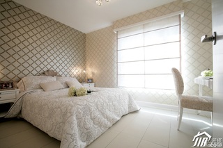 简约风格复式大气富裕型卧室卧室背景墙床图片