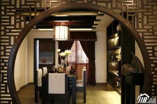 中式风格公寓古典富裕型餐厅隔断灯具图片