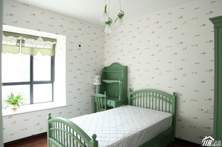 田园风格公寓小清新富裕型90平米卧室床图片