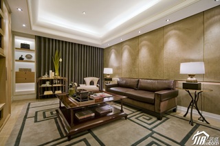 欧式风格别墅古典米色豪华型140平米以上客厅沙发图片