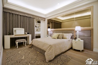 欧式风格别墅古典米色豪华型140平米以上卧室卧室背景墙床图片