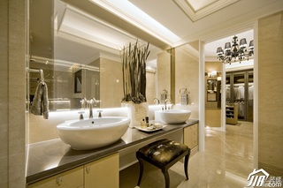 欧式风格别墅古典米色豪华型140平米以上卫生间洗手台效果图