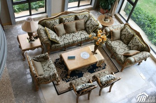 欧式风格别墅奢华白色豪华型客厅沙发效果图