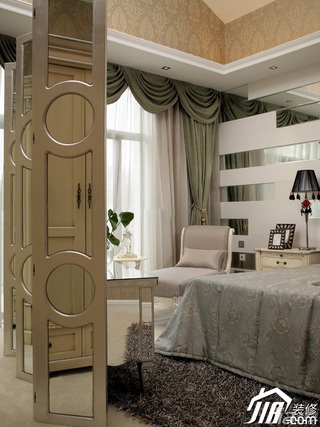 欧式风格别墅古典豪华型140平米以上卧室卧室背景墙床图片