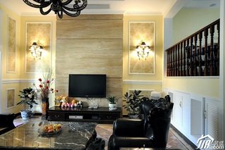 欧式风格别墅大气豪华型140平米以上客厅电视背景墙沙发图片