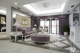 欧式风格时尚白色富裕型客厅沙发效果图