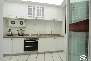 欧式风格时尚白色富裕型厨房橱柜订做