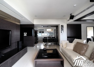 混搭风格公寓黑白经济型90平米客厅电视背景墙沙发图片
