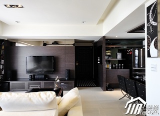 混搭风格公寓大气经济型90平米客厅电视背景墙沙发图片