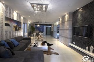 欧式风格三居室稳重豪华型140平米以上客厅电视背景墙沙发图片