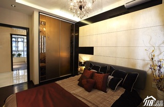东南亚风格公寓奢华豪华型140平米以上卧室卧室背景墙床图片