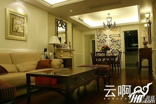 混搭风格公寓暖色调富裕型130平米客厅沙发图片