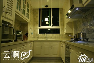 混搭风格公寓简洁富裕型130平米厨房灯具图片