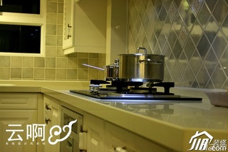 混搭风格公寓简洁暖色调富裕型130平米厨房橱柜效果图