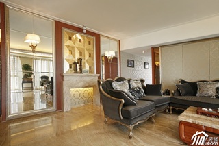 欧式风格公寓古典豪华型140平米以上客厅背景墙沙发图片