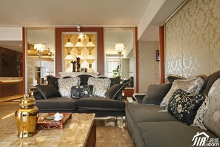 欧式风格公寓古典豪华型140平米以上客厅背景墙沙发效果图