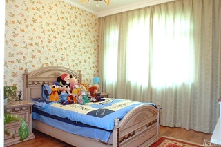 美式乡村风格二居室唯美豪华型儿童房床图片