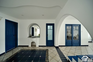 地中海风格复式唯美蓝色经济型门厅设计