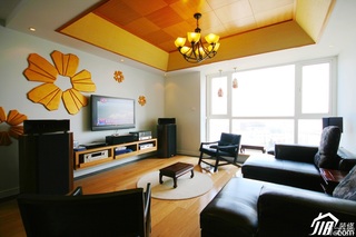 混搭风格公寓富裕型客厅沙发效果图