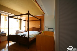 混搭风格公寓暖色调富裕型卧室床效果图