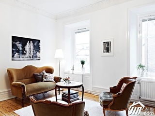 北欧风格公寓舒适白色经济型90平米客厅沙发图片