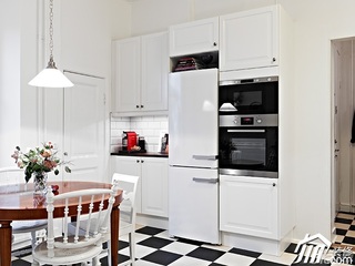 北欧风格公寓白色经济型90平米厨房餐桌图片
