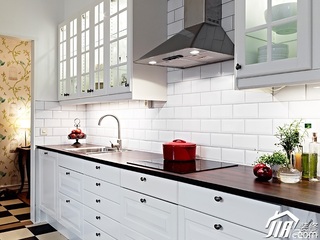 北欧风格公寓简洁白色经济型90平米厨房橱柜设计图纸