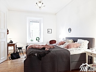 北欧风格公寓大气白色经济型90平米卧室床图片