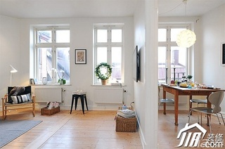 北欧风格小户型小清新白色经济型50平米客厅灯具效果图
