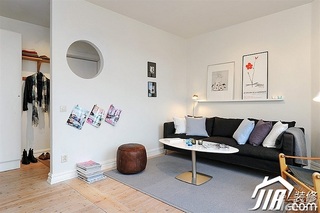 北欧风格小户型小清新白色经济型50平米客厅沙发背景墙沙发图片
