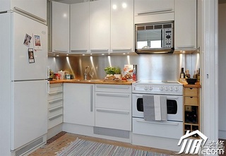 北欧风格小户型小清新白色经济型50平米厨房橱柜图片