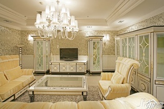 欧式风格公寓奢华暖色调豪华型客厅沙发效果图