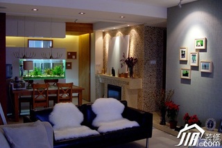 简约风格公寓舒适经济型90平米客厅背景墙沙发效果图