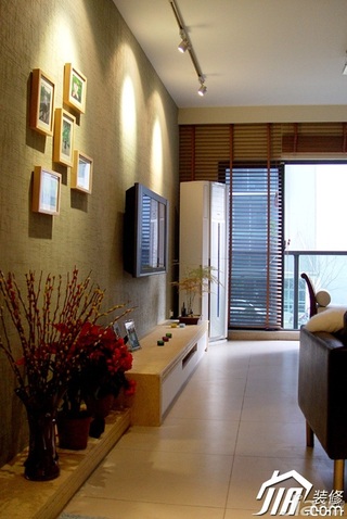 简约风格公寓舒适经济型90平米客厅背景墙电视柜图片