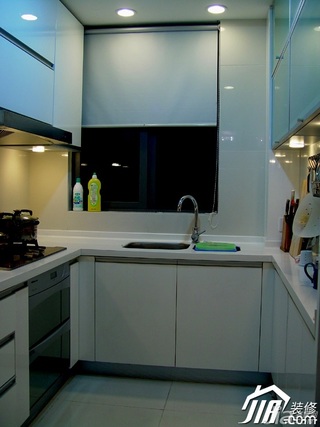 简约风格公寓简洁白色经济型90平米厨房橱柜订做