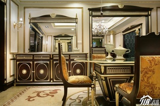 新古典风格别墅奢华米色豪华型餐厅餐桌效果图