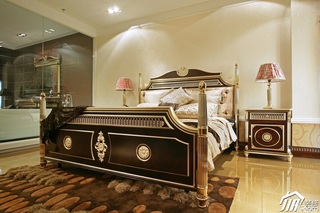 新古典风格别墅奢华米色豪华型卧室床图片