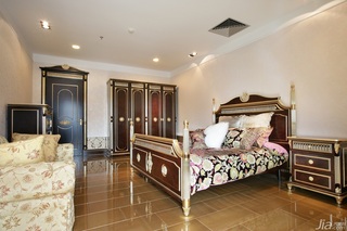 新古典风格别墅奢华米色豪华型卧室床图片