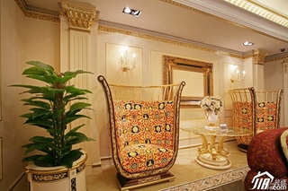 欧式风格别墅奢华暖色调豪华型客厅装修