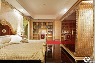 欧式风格别墅奢华暖色调豪华型客厅床图片