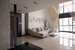 简约风格复式简洁白色经济型客厅沙发效果图