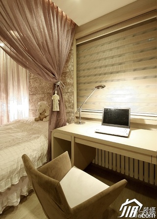 简约风格大气米色豪华型卧室卧室背景墙床效果图