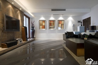 简约风格公寓大气黑色富裕型客厅沙发效果图