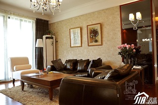 混搭风格三居室稳重富裕型130平米客厅沙发效果图