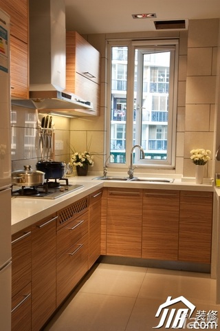 日式风格公寓实用富裕型70平米厨房橱柜设计图纸
