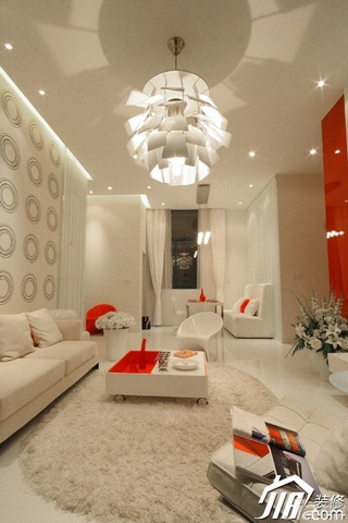 简约风格复式大气暖色调经济型客厅沙发婚房家居图片