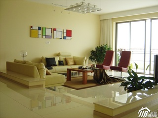 简约风格公寓小清新暖色调富裕型客厅沙发效果图